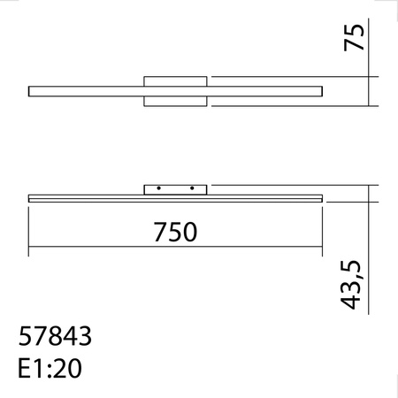 Lampa sufitowa KUSI chrom matowy LED 20W 75cm 4000K