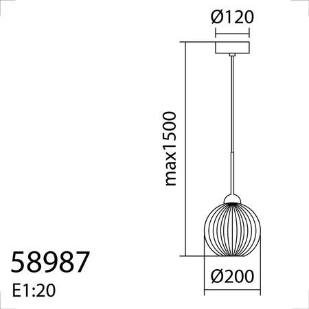Lampa wisząca CANICA czarny, szkło bursztynowe Ø20 E27