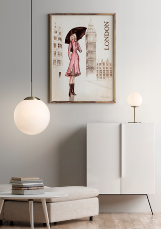 Lampa wisząca RONDA chrom matowy 1xE27 śr. klosza 30cm