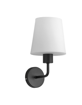 Lampa ścienna DEKO czarny E27 szklany klosz