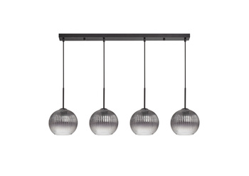 Lampa wisząca CANICA czarny, szkło dymione Ø20 4xE27