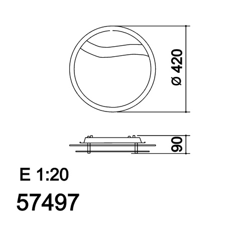 Plafon GIO Ø42cm 3xE27 szkło dekoracyjne