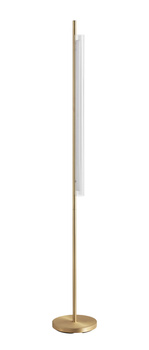 Lampa podłogowa OSLO mosiądz mat LED 20W 3000K szkło transparentne, ściemnialna