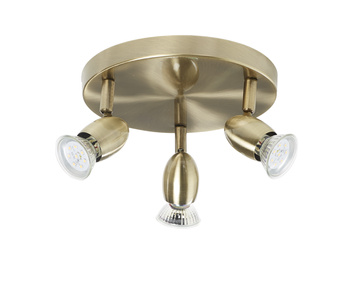 Lampa sufitowa OUVI 3xGU10 mosiądz antyczny