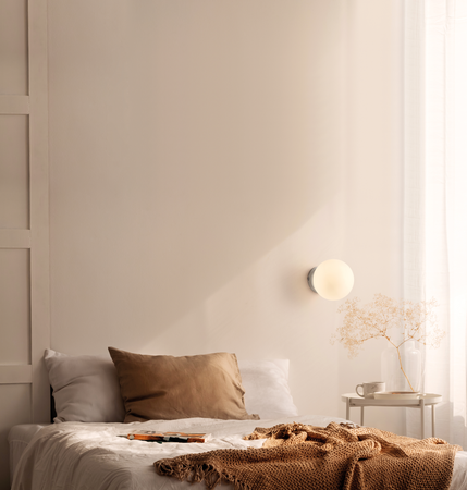 Lampa ścienna RONDA chrom matowy 1xE27 śr. klosza 15cm