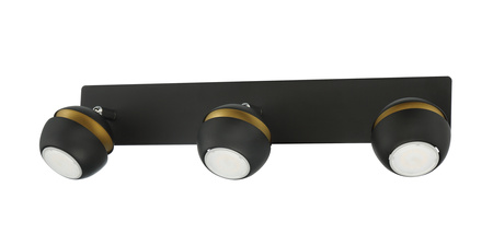 Lampa sufitowa MIC R3 3xGU10 czarny mat, złoty