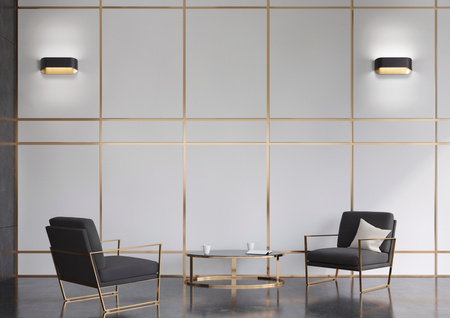 Lampa ścienna NORA czarny mat, mosiądz mat LED 2x7W 3000K