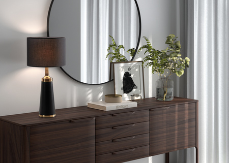 Lampa stołowa GAEL czarny 1xE27 abażur czarny