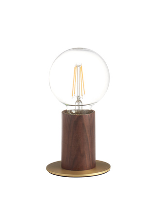 Lampa stołowa KOPA mosiądz mat, orzech 1xE27