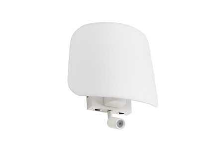 Lampa ścienna ELEA READER biały mat 1xE27+LED 3W 3000K abażur biały