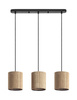 Lampa wisząca RAIL czarny 3xE27 abażur z naturalnego bambusu