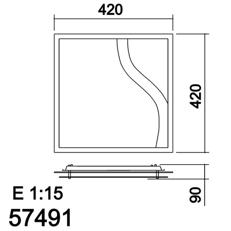 Plafon GIOIA, 42x42cm 3xE27 szkło dekoracyjne