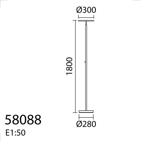 Lampa podłogowa VEGA S czarny 40W 3000K ściemniacz z włącznikiem