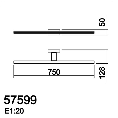 Lampa łazienkowa TIWALL czarny mat LED 20W 750mm 3000K IP44