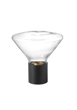 Lampa stołowa DELTA czarny mat E27 szkło transparentne