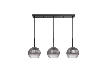 Lampa wisząca CANICA czarny, szkło dymione Ø20 3xE27