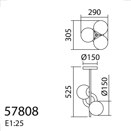 Lampa wisząca RONDO czarny mat 3xE27 Ø15cm