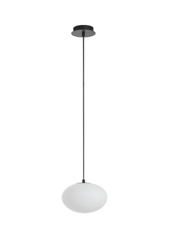 Lampa wisząca PRESS czarny 1xE27 Ø22cm szkło mleczne