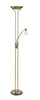 Lampa podłogowa DORÍS 2xE27+1xE14 mosiądz antyczny