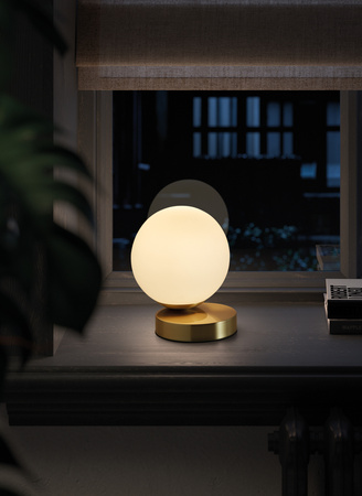 Lampa stołowa PUNT mosiądz mat 1xE27 włącznik dotykowy