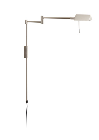 Lampa ścienna LITE nikiel mat LED 8W 3000K CRI90 ściemnianie dotykowe, wtyczka