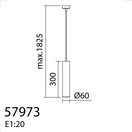 Lampa wisząca GALILEO PND biały mat 1xGU10 ø60x300mm