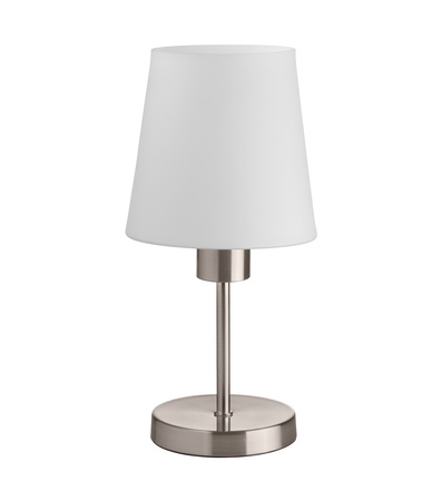 Lampa stołowa DEKO chrom matowy E27 szklany klosz