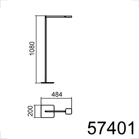 Lampa podłogowa FINESS czarny mat LED 6W 3000K ściemnialna, regulowana