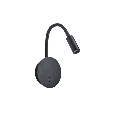 Lampa ścienna FONT S czarny mat 3W 3000K włącznik