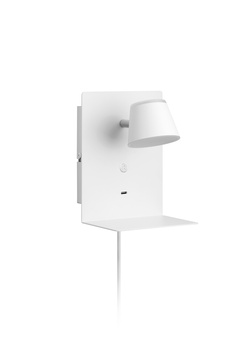 Lampa ścienna LIBIA biały 5W 3000K USB C, z przewodem z wtyczką