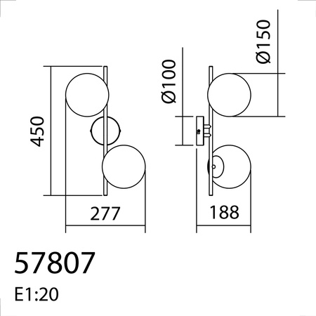 Lampa ścienna RONDO czarny mat 2xE27 15cm