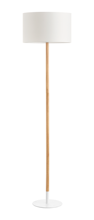 Lampa podłogowa NOELIA biały mat, drewno naturalne 1xE27 abażur biały