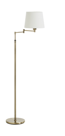 Lampa podłogowa MAGMA S mosiądz antyczny 1xE27 regulowana, abażur kremowy w komplecie