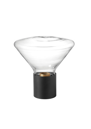 Lampa stołowa DELTA czarny mat E27 szkło transparentne