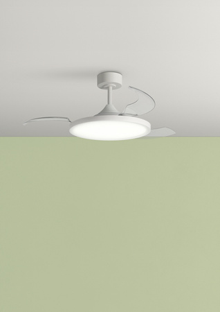 Wentylator CORFU biały Ø107 DC 33W 3A LED 42W CCT zmienna barwa, pilot