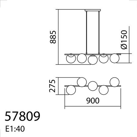 Lampa wisząca RONDO czarny mat 5xE27 Ø15cm