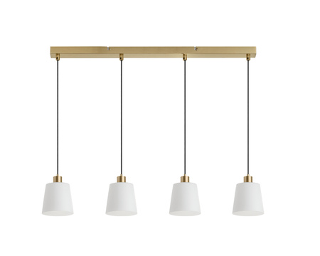 Lampa wisząca DEKO mosiądz mat 4xE27 szklany klosz