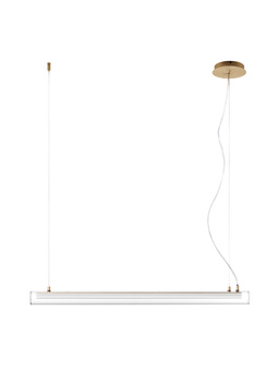 Lampa wisząca OSLO mosiądz mat LED 20W 3000K szkło transparentne, ściemnialna