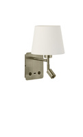 Lampa ścienna MAILAND USB mosiądz antyczny 1xE27+LED 3W 3000K abażur kremowy