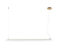 Lampa wisząca OSLO mosiądz mat LED 32W 3000K szkło transparentne, ściemnialna