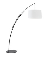 Lampa podłogowa CIRCULAR rozsuwana czarna 1xE27 abażur biały w komplecie