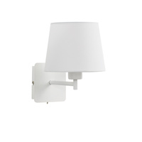 Lampa ścienna MAILAND SINGLE biały mat 1xE27 abażur biały, z włącznikiem